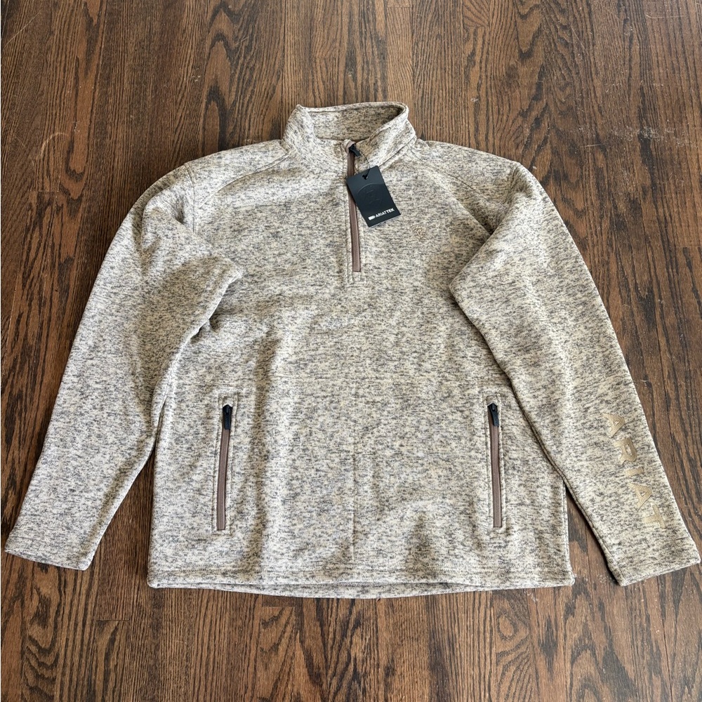 Ariat Heathered Gray Zip-Up Men's Sweater